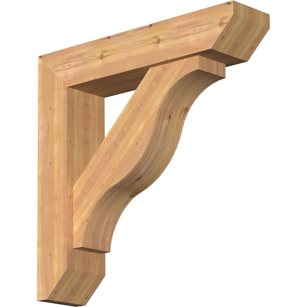Ekena Millwork Funston Slat Smooth Bracket w/ Offset Brace, Western Red Cedar, 7 1/2"W x 34"D x 34"H BKT0806X34X34FST06SWR - main